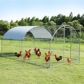 Large metal chicken coop upgrade three support steel wire impregnated plastic net cage, Oxford cloth silver plated waterproof UV protection, duck rabb