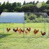 Large metal chicken coop upgrade three support steel wire impregnated plastic net cage, Oxford cloth silver plated waterproof UV protection, duck rabb