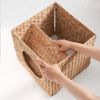 Water Hyacinth Woven Wicker Square Cat Bed Cave - 13" x 13" x 13" - For Small and Medium Cat Breeds and Chihuahua