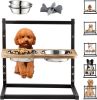 Dog Bowl Adjustable Height Stand Pet Slow Feeding Dog Bowl Small and Medium Dogs Stainless Steel Dog Bowl