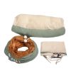 Cat's Telescopic Tunnel Cushioned Bed Pet Nest Teasing Balls Zipper Connection Feline Supplies, Bright Green XH