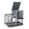 Detachable Rabbit Hutch with Removable Tray and Rolling Casters, Gray+White