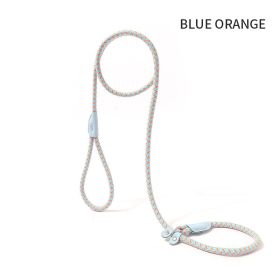 Dog Rope Pet Pulling Rope Puppy Strap Traction Rope Heavy Duty Belt Large Dog Leash Dog Collar Strap Dog Training Pet Harness Hands-Free Leash For Sma (Color: Blue Orange, size: 1.8x0.6)